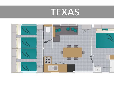 MOBILHOME 8 personnes - TEXAS STANDARD.