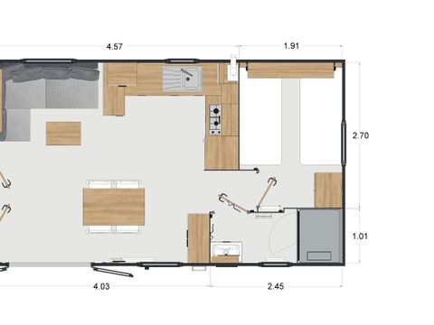 MOBILHOME 4 personnes - MOBIL HOME CONFORT BOIS 64