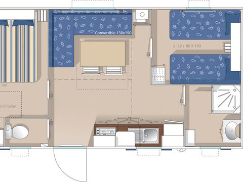 MOBILHOME 4 personnes - Mobil home Confort Compact - 2 chambres