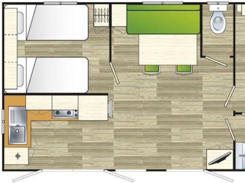 MOBILHOME 5 personnes - Super Riviera Mobil-home 28m² - Vue sur la vallée ou proche de la piscine selon dispo (D)