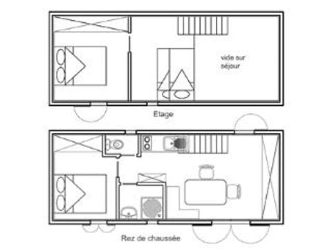 CHALET 6 people - House-Chalet 45m² - All comfort - TV - Washing machine - Deckchairs (July and August: Sunday/Sunday))