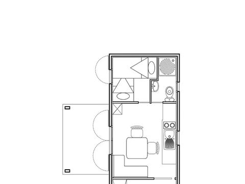 CHALET 4 personnes - Maison-Chalet 30-35m² - n°208 4 pers. TV lave-linge transat (Juillet et Août : vendredi/vendredi)