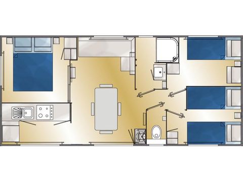 MOBILHOME 6 personnes - Super Cordelia Mobil-home CLIMATISE 32m² VUE PANORAMIQUE ! - 3 CH -Télévision (vend./vend. en Juillet et Août)