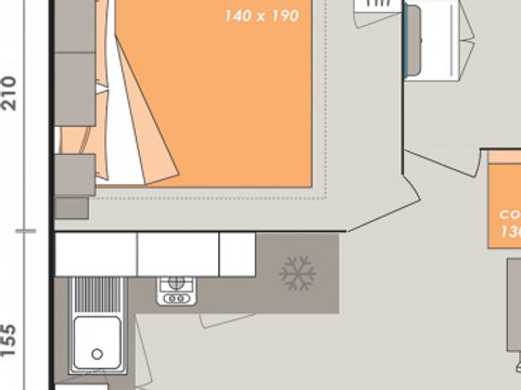 MOBILHOME 2 personnes - Cahita 1 chambre 2 personnes