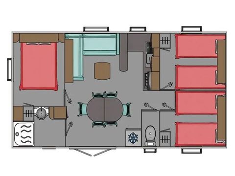 MOBILHOME 6 personnes - Mobil-home 3 chambres (48 m²)