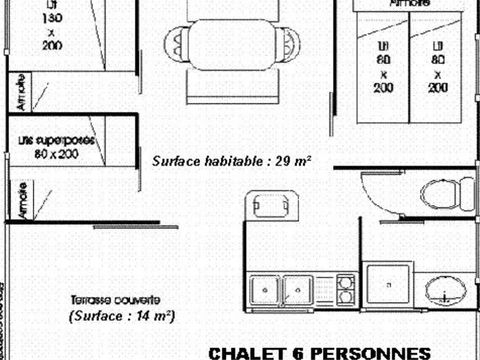 CHALET 6 people - Chalets (3 bedrooms, 43m²), terrace