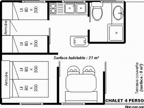 CHALET 4 personnes - Chalet (2 chambres, 30m²), terrasse