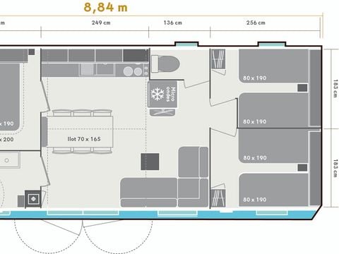 MOBILHOME 6 personnes - Mobil home Confort - 3 chambres