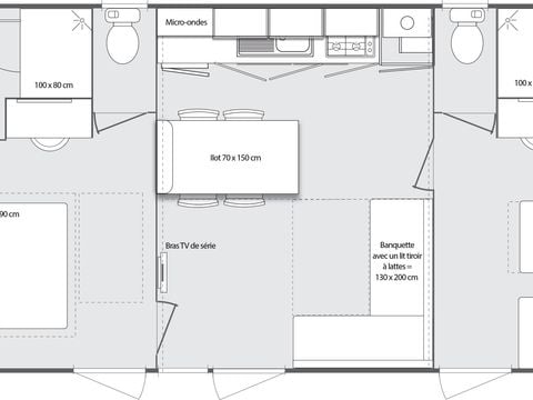 MOBILHOME 4 personnes - Mobil home Prestige SPA - 2 chambres dont 1 suite parentale - draps, serviettes et barbecue