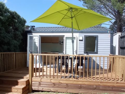 MOBILE HOME 2 people - Mobil-home Charme 20m² Confort (1bed - 2pers.) + Air conditioning + Terrace uncovered