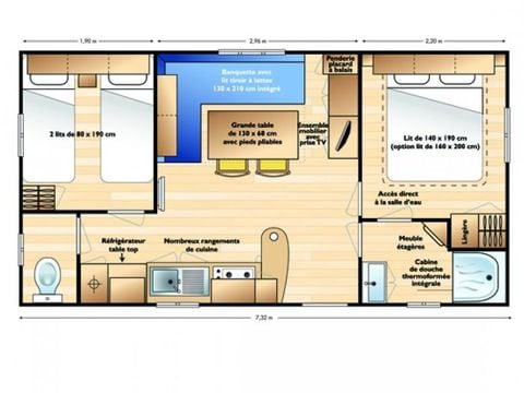 MOBILE HOME 7 people - 2 rooms Family lot air-conditioned