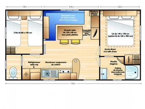 MOBILE HOME 6 people - 2 bedrooms Air-conditioned lot