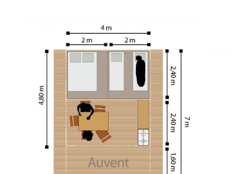 TENT 5 people - Cahors tent (without sanitary facilities)