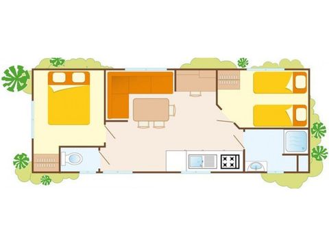 MOBILHOME 4 personnes - SUN - GENETS