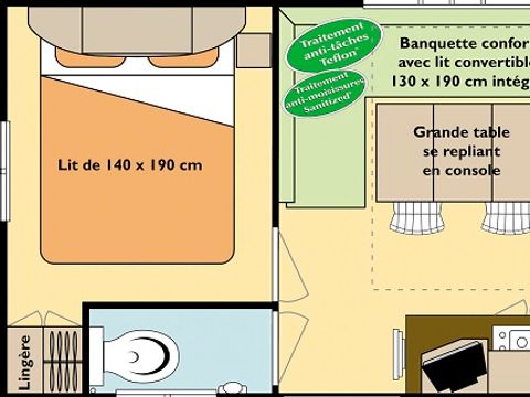 MOBILHOME 5 personnes - Résidentiel 2 chambres