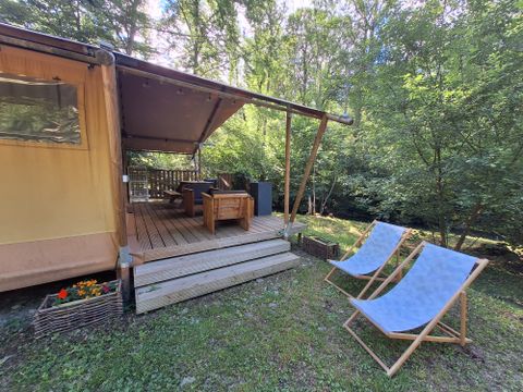 TENTE TOILE ET BOIS 4 personnes - Lodge WOODY