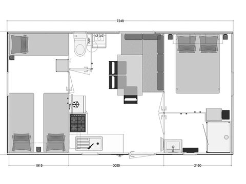 MOBILHOME 5 personnes - MOBIL-HOME VENEZIA ANNEE 2022, LAVE-VAISSELLE, TV + PLANCHA, ANIMAL NON ACCEPTE