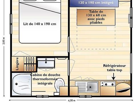 MOBILHOME 2 personnes - Mobil-home ASTRIA - modèle 2014 - 1 chambre