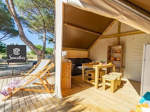 TENT 4 people - CANVAS AND WOOD ECOLODGE TENT 2 BDRMS. 21m² WITH SANITARY