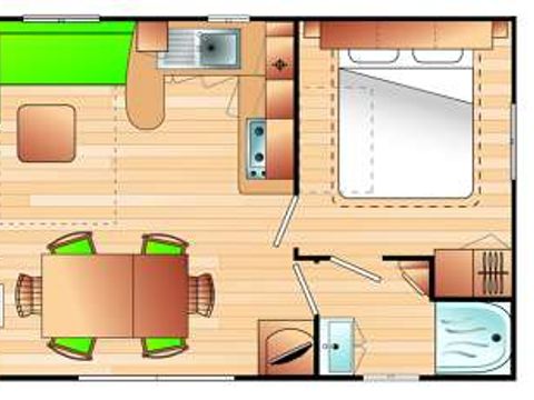 MOBILE HOME 6 people - MOBIL HOME BERMUDES PLUS (3 bedrooms, TV, dishwasher)