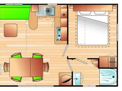 MOBILHOME 6 personnes - MOBIL HOME BERMUDES PLUS (3 chambres, TV, lave-vaisselle)