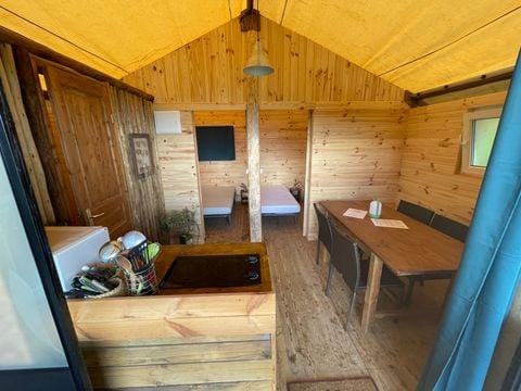 TENTE TOILE ET BOIS 4 personnes - Lodge équipée