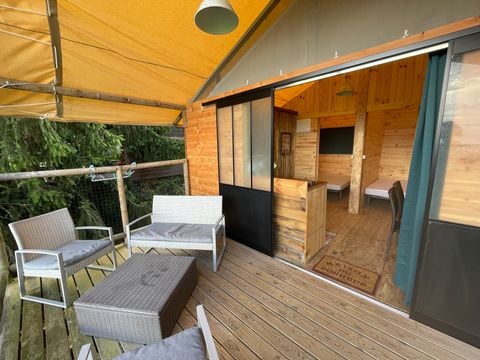 TENTE TOILE ET BOIS 4 personnes - Lodge équipée