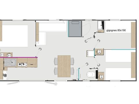 MOBILHOME 8 personnes - Loisir+ 3 chambres 30m²