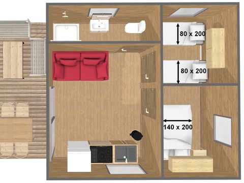 CHALET 4 people - PRIVILEGE GREEN All-wooden cottage - 2 bedrooms