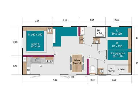 MOBILE HOME 6 people - 3 bedrooms