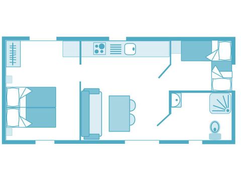 MOBILHOME 4 personnes - FAMILY CLASSIC PMR 27 m² avec clim