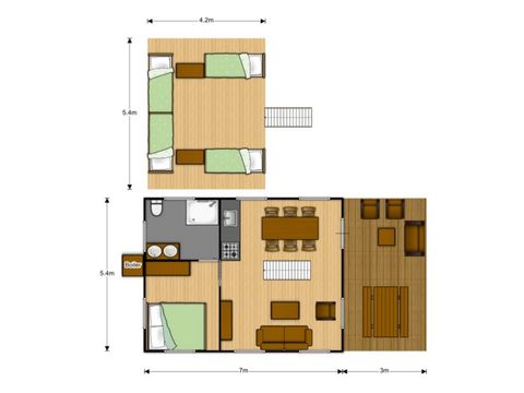 TENTE TOILE ET BOIS 6 personnes - Nid