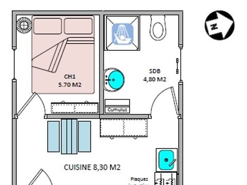 CHALET 2 people - Chalet with all mod cons - 1 bdrm - S