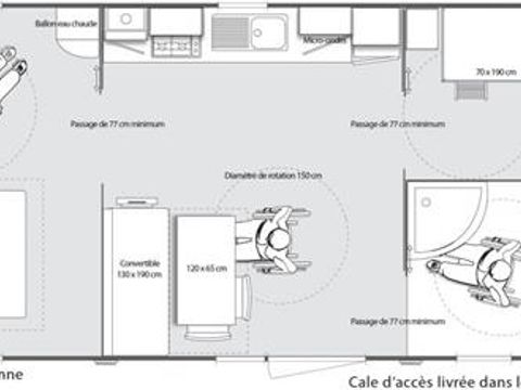 MOBILHOME 4 personnes - D - Mobile-home 2 ch. PMR Premium - SAMEDI 4 pers. 