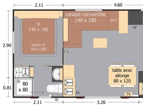 MOBILE HOME 8 people - Comfort 40m² - 3 bedrooms