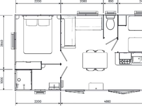 MOBILHOME 4 personnes - Premium 30m² - 2 chambres + spa privatif