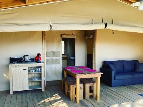 CANVAS AND WOOD TENT 6 people - Lodge Cotton Premium - 2 rooms + private spa