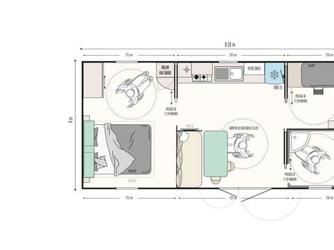 MOBILE HOME 4 people - Confort 31m² - 2 bedrooms + semi-covered PRM terrace