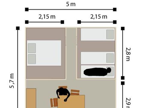 TENT 5 people - Furnished Comfort Tent 3 bdrms