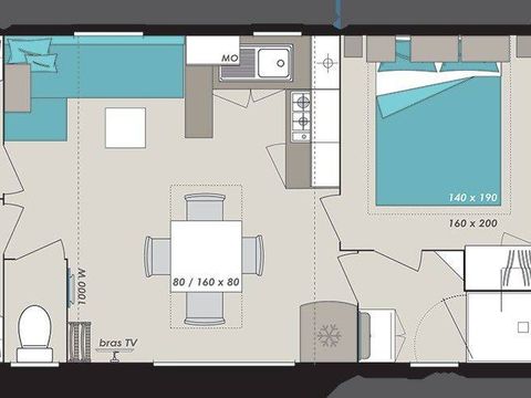 MOBILE HOME 6 people - 3-bedroom resort