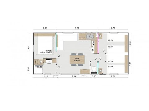 MOBILE HOME 6 people - Comfort mobile home - 3 bedrooms