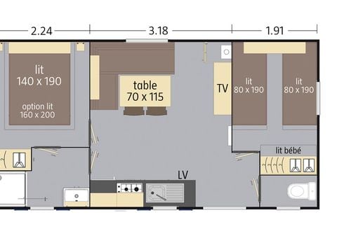 MOBILE HOME 4 people - 4 pers air conditioning