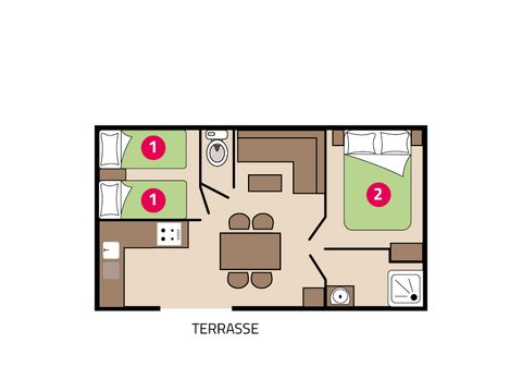 MOBILHOME 4 personnes - Bahia 4 personnes