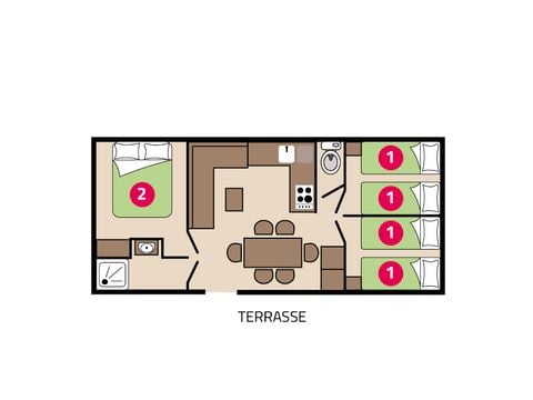 MOBILHOME 6 personnes - Famille 6 personnes