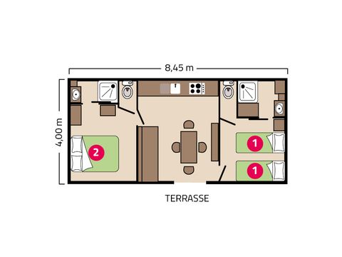 MOBILE HOME 4 people - Suite Duo 4 people