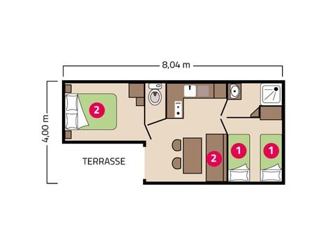 MOBILHOME 6 personnes - Mobil-home Loggia Éco 4/6 personnes