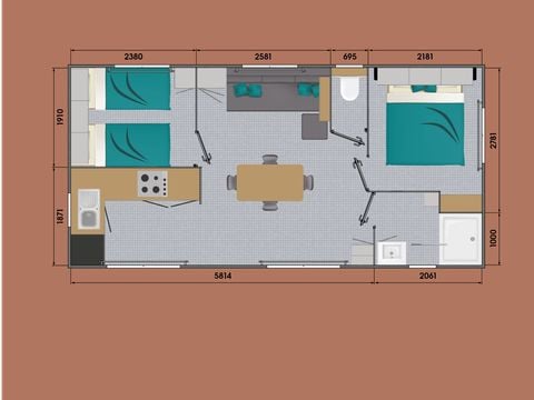 MOBILE HOME 4 people - Grand Large Confort 30m² - 2 bedrooms