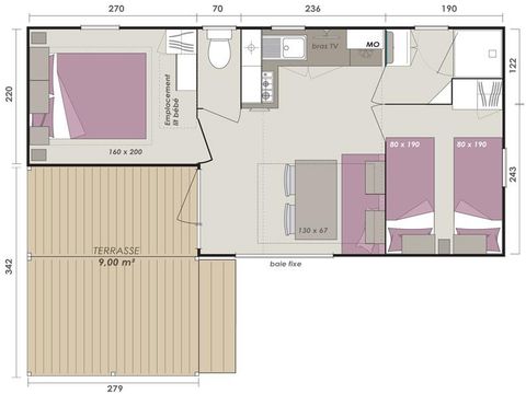 MOBILHOME 4 personnes - MH2 LOGGIA 24 m²