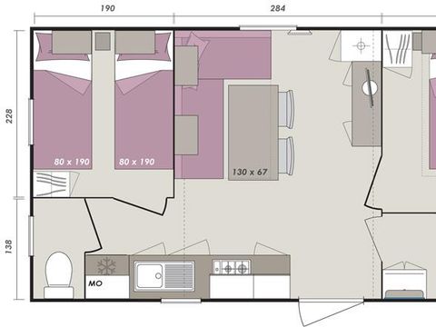 MOBILHOME 4 personnes - MH2 SUPER MERCURE REGULAR - dimanche 26 m²