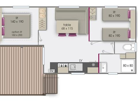 MOBILHOME 4 personnes - Rapidhome Alizé 80 (samedi)